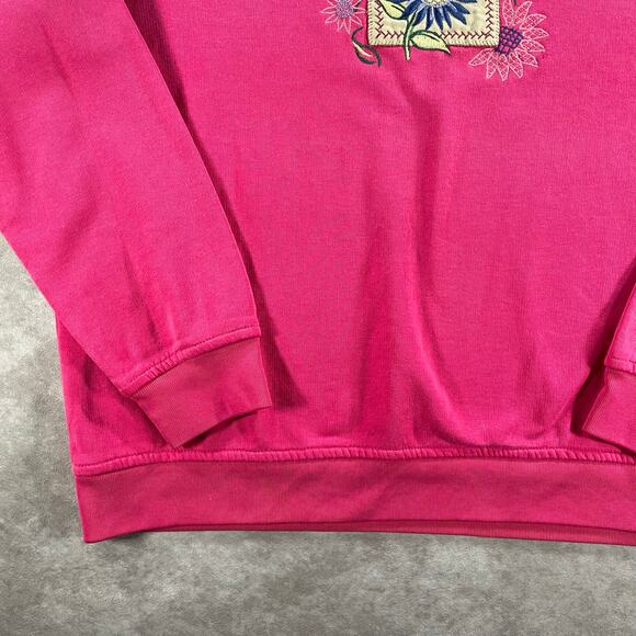 Vintage Women’s Flower Embroidered Granny Grandma Core Soft Pullover Sweater - Picture 5 of 7